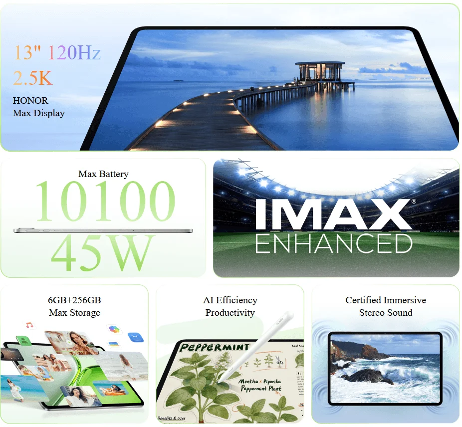 التصميم الخلفي لجهاز Honor Pad X9 Max.