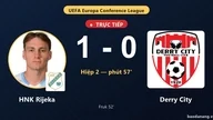بث مباشر HNK Rijeka vs Derry City: HNK Rijeka يفتتح التسجيل