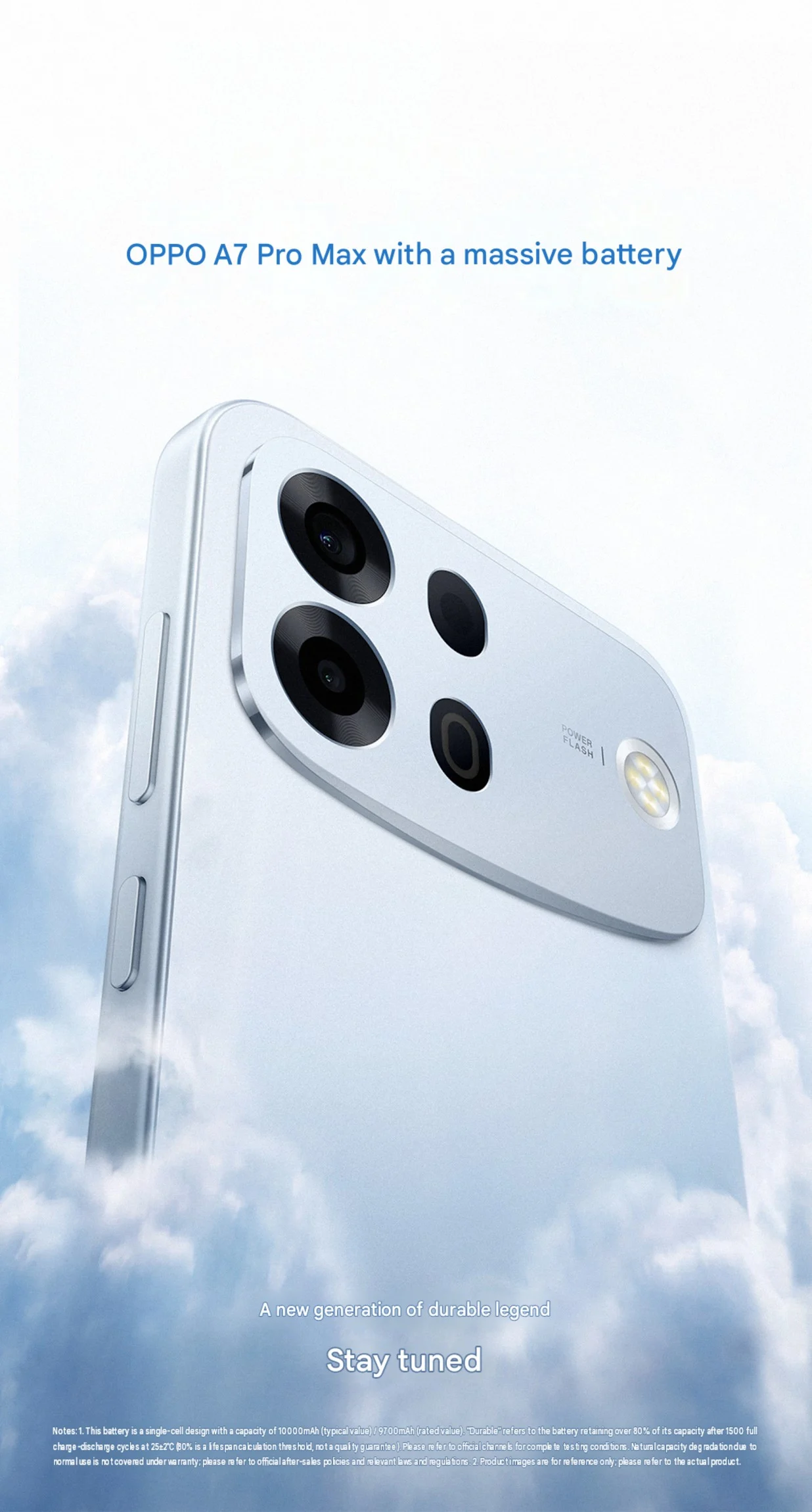 من المقرر إطلاق هاتف Oppo A7 Pro Max ببطارية سعتها 10000 مللي أمبير في الساعة.