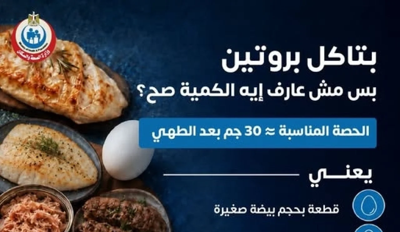 بالجرام والملعقة.. وزارة الصحة تضع قواعد لتناول البروتين: الكمية أهم من النوع
