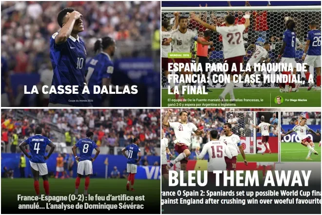 إسبانيا ستصل إلى نهائي كأس العالم 2026: سيطرة مطلقة على فرنسا. 6 أعربت الصحف الفرنسية عن خيبة أملها بعد هزيمة فريقها.