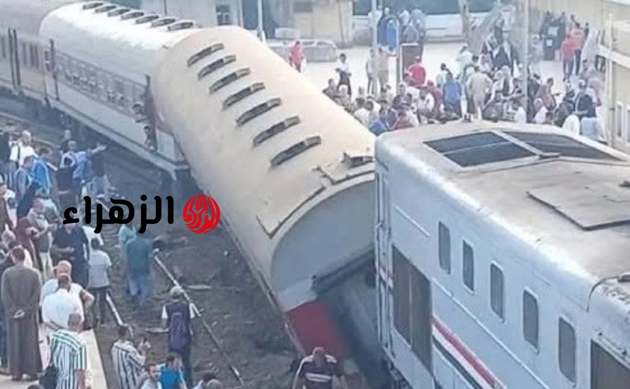 تفاصيل خروج عربة قطار عن القضبان بمحطة محلة روح بالغربية وإصابة 16 شخص