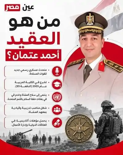 معلومات عن المتحدث العسكرى الجديد العقيد أحمد عتمان 2 المتحدث العسكرى الجديد