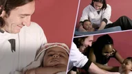 انتشرت صورة ميسي وهو يستحم يامال مجدداً على نطاق واسع بعد 18 عاماً.